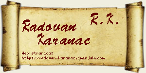 Radovan Karanac vizit kartica